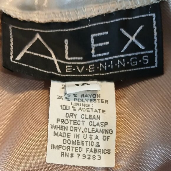 Vintage 80s Womens Long Skirt Blazer Suit Set Size 12 Rhinestone Crepe Wedding - Picture 9 of 9